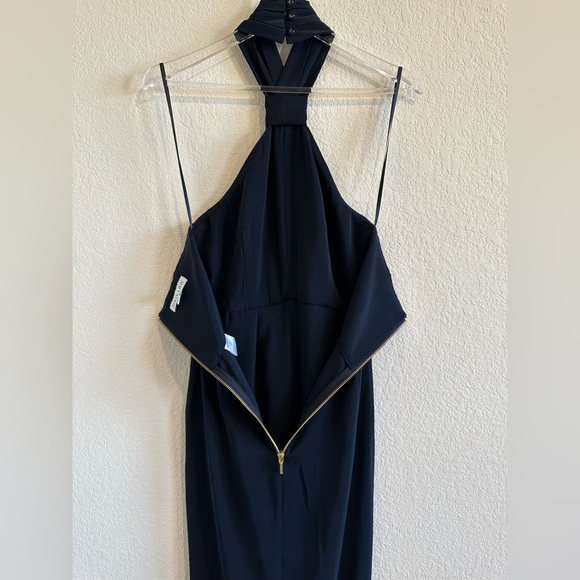 Shona Joy Knotted Tulip Hem Gown in Navy Blue Size 2US - Picture 11 of 16